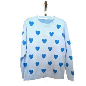 Blue Heart Crewneck Sweater Women's XL